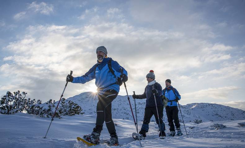 <p>Eine Schneeschuhtour mit den Guides des Karawanken UNESCO Global Geoparks eröffnet dir ganz neue Einblicke. Sie kennen die Karawanken wie ihre Westentasche und haben die ein oder Geschichte für dich auf Lager. </p><p>Petzen, Gemeinde Feistritz ob Bleiburg, Schneeschuhtour, Winter &amp; Schnee, Guide, Geopark, Jänner 2021</p>