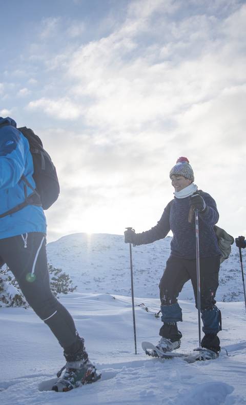 <p>Eine Schneeschuhtour mit den Guides des Karawanken UNESCO Global Geoparks eröffnet dir ganz neue Einblicke. Sie kennen die Karawanken wie ihre Westentasche und haben die ein oder Geschichte für dich auf Lager.</p><p>Petzen, Gemeinde Feistritz ob Bleiburg, Schneeschuhtour, Winter &amp; Schnee, Guide, Geopark, Jänner 2021</p>