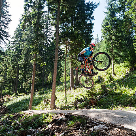 2020 MTB Petzen Flow Trail Petzen Suedkaernten Jump c LukasPilz